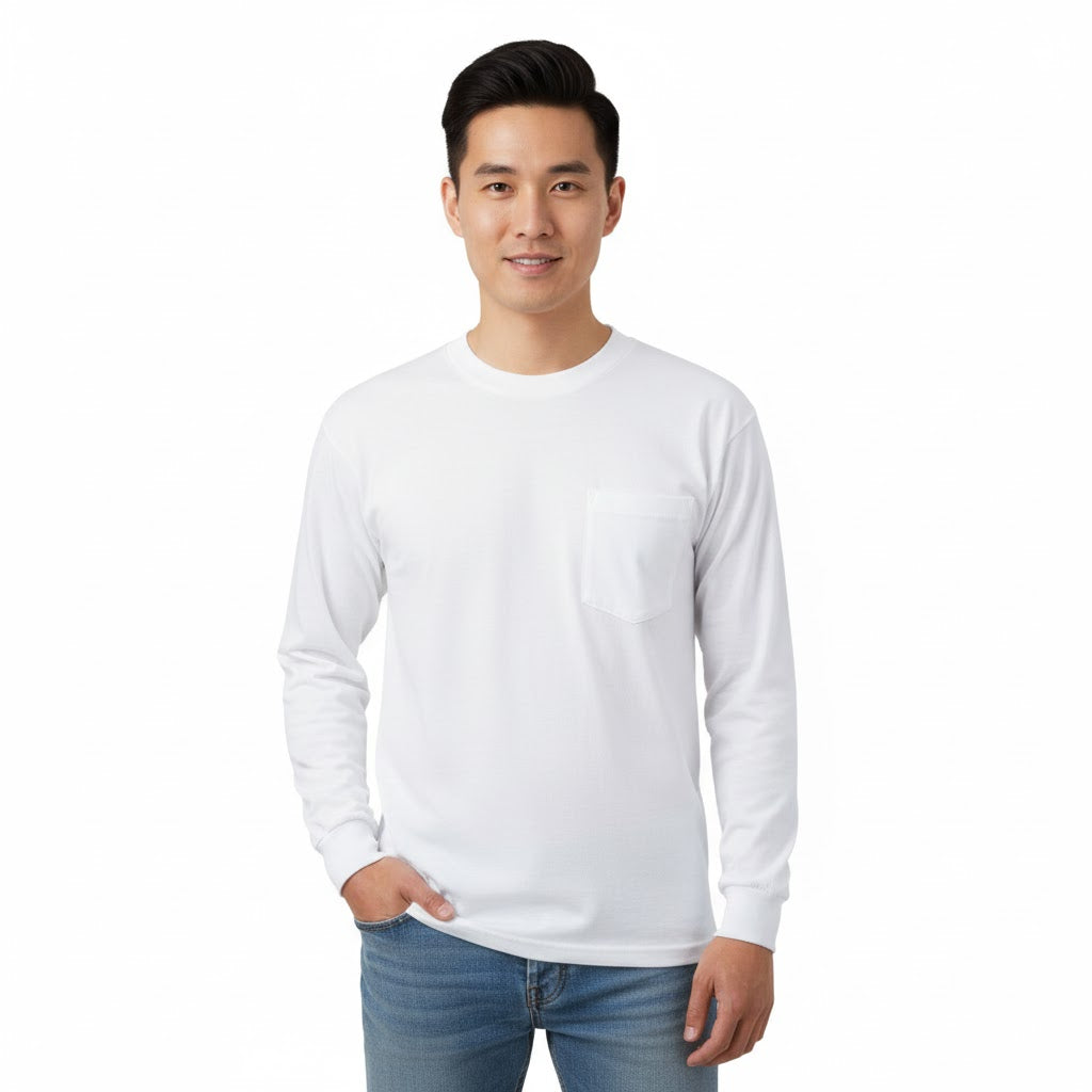 Premium Quality Adults Long Sleeve T -Shirt with Pocket(2) – Benny J