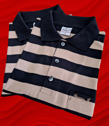 Luxury Adults Stripe Golfer with Pocket - Benny J