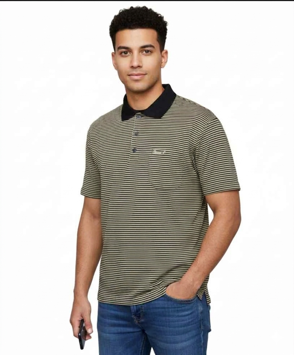 Luxury Adults Stripe Golfer with Pocket - Benny J