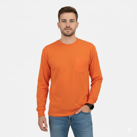 Premium Quality Adults Long Sleeve  Pocket T- Shirt (1) - Benny J