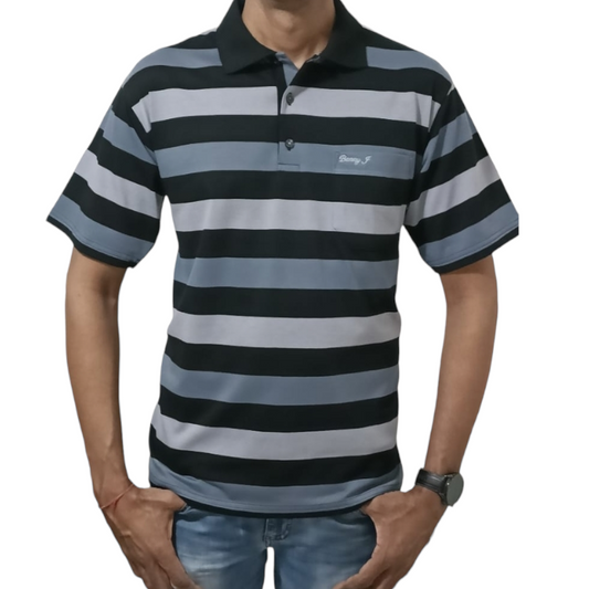Luxury Adults Stripe Golfer with Pocket - Benny J